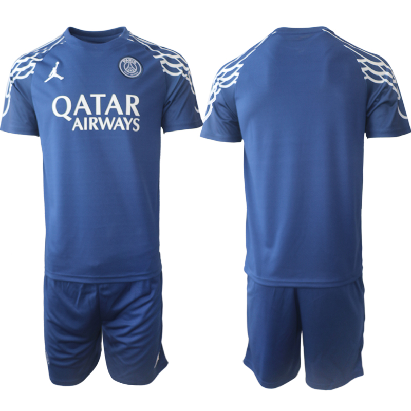 Men 2025-2026 Club Paris St German away Blue Blank Soccer Jersey